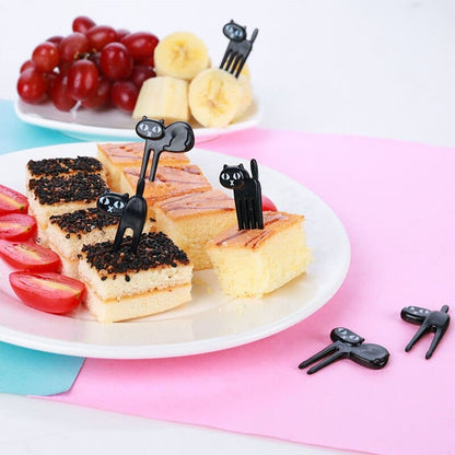 Cute Black Cat-Shaped Fruit Forks Set of 18 - Fun & Eco-Friendly-Fruit Fork Set-3-Colydia