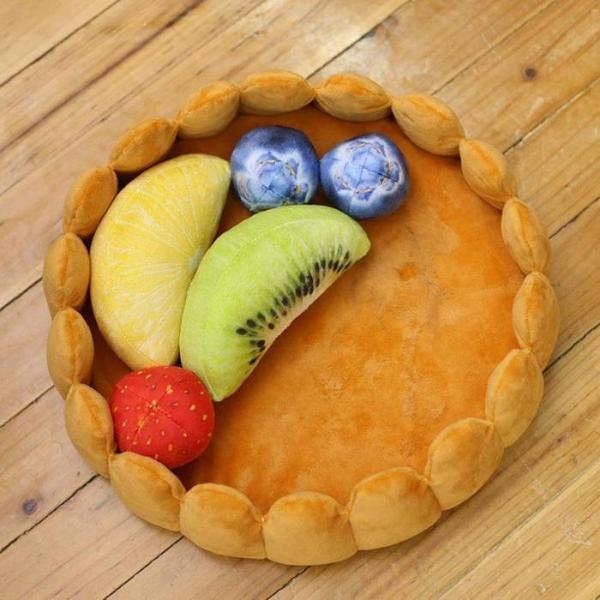 Colorful Fruit Tart Pet Bed with Detachable Pillow Toys-Pet Bed-1-Colydia