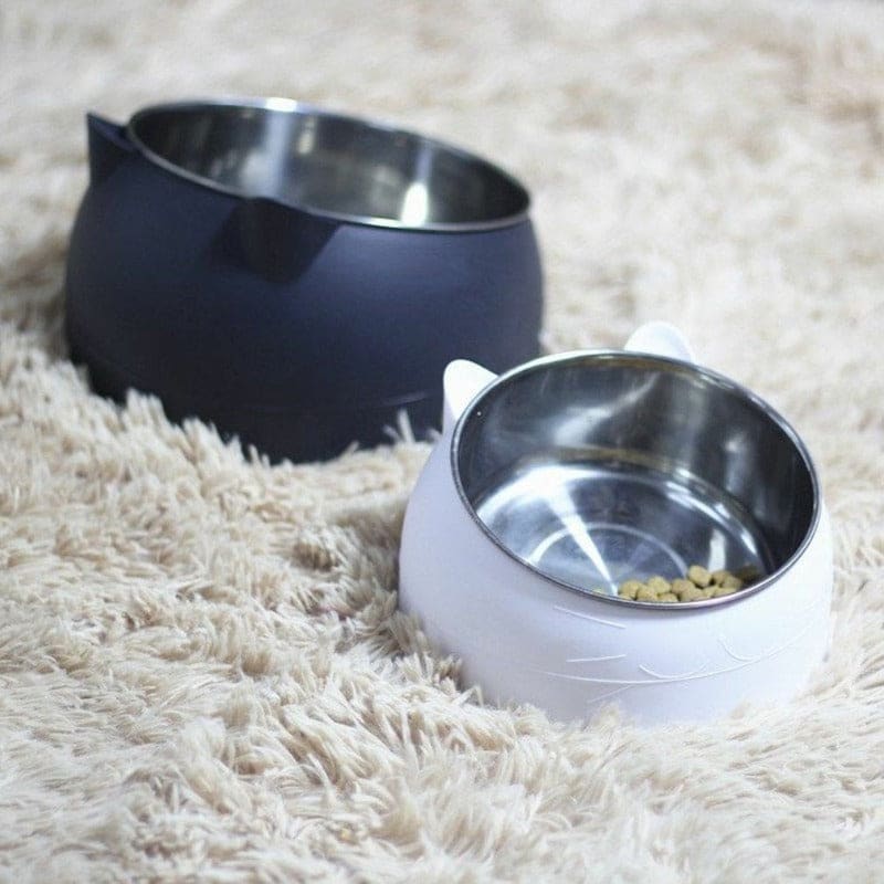 15° Tilt Cat Bowl in Stainless Steel for Comfortable Feeding-Pet Feeding Bowl-15-Colydia