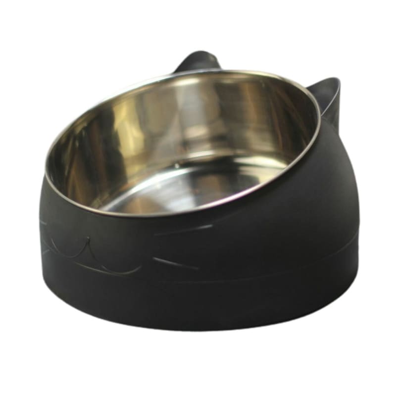 15° Tilt Cat Bowl in Stainless Steel for Comfortable Feeding-Pet Feeding Bowl-14-Colydia