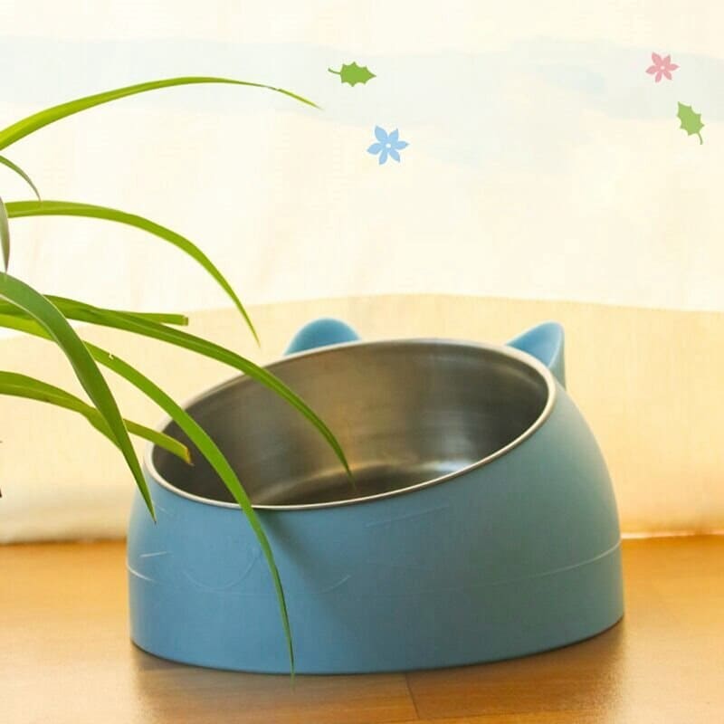 15° Tilt Cat Bowl in Stainless Steel for Comfortable Feeding-Pet Feeding Bowl-5-Colydia