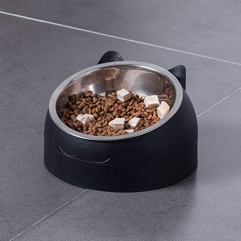 15° Tilt Cat Bowl in Stainless Steel for Comfortable Feeding-Pet Feeding Bowl-6-Colydia