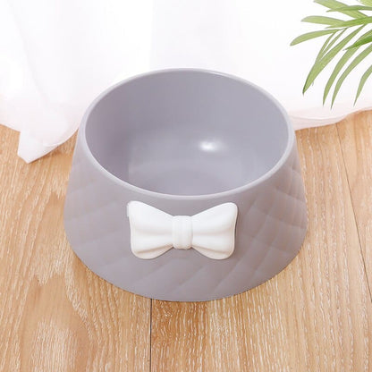 Chic Bow Tie Cat Bowl with Non-Slip Base and Easy Cleaning-Cat Feeding Bowl-Purple-8-Colydia