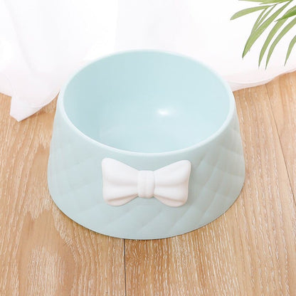 Chic Bow Tie Cat Bowl with Non-Slip Base and Easy Cleaning-Cat Feeding Bowl-Blue-7-Colydia