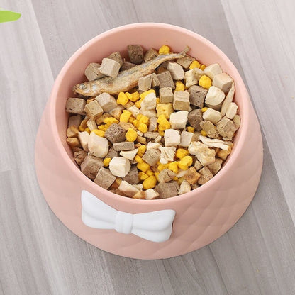 Chic Bow Tie Cat Bowl with Non-Slip Base and Easy Cleaning-Cat Feeding Bowl-6-Colydia