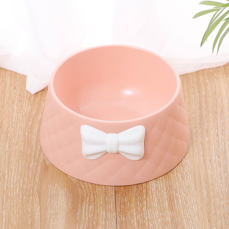 Chic Bow Tie Cat Bowl with Non-Slip Base and Easy Cleaning-Cat Feeding Bowl-Pink-9-Colydia