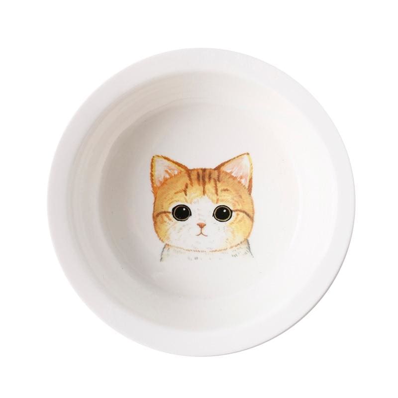 Elegant Ceramic Wood Cat Bowl Set with Anti-Skid Holder-Cat Bowl Set-7-Colydia