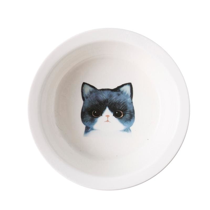 Elegant Ceramic Wood Cat Bowl Set with Anti-Skid Holder-Cat Bowl Set-9-Colydia