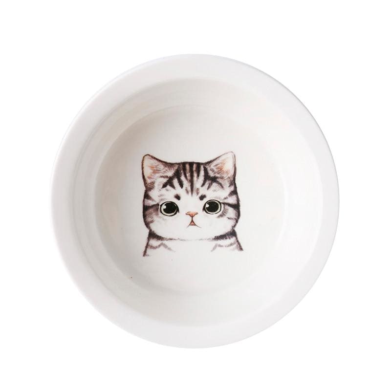 Elegant Ceramic Wood Cat Bowl Set with Anti-Skid Holder-Cat Bowl Set-8-Colydia