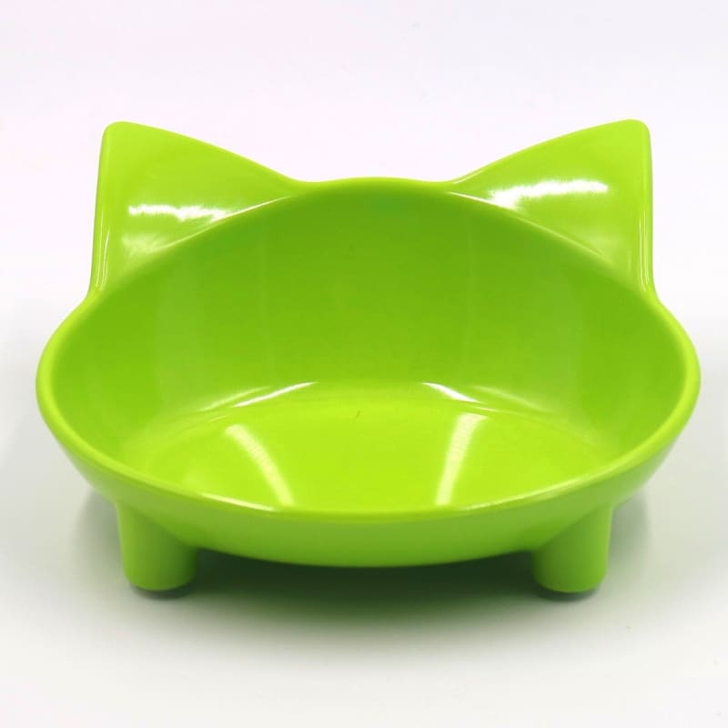 Cat Head Shaped Melamine Bowl - Non-Slip & Whisker Friendly-Cat Feeding Bowl-Green-8-Colydia