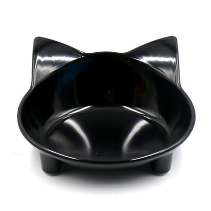 Cat Head Shaped Melamine Bowl - Non-Slip & Whisker Friendly-Cat Feeding Bowl-Black-10-Colydia