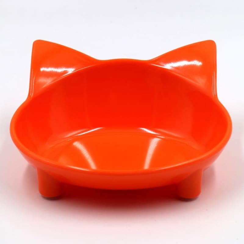 Cat Head Shaped Melamine Bowl - Non-Slip & Whisker Friendly-Cat Feeding Bowl-Orange-4-Colydia