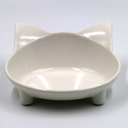 Cat Head Shaped Melamine Bowl - Non-Slip & Whisker Friendly-Cat Feeding Bowl-White-9-Colydia