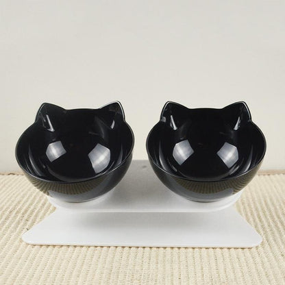 Cat-Shaped Pet Bowl for Easy Clean and Digestive Comfort-Cat Bowl-Black/Black-5-Colydia