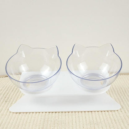 Cat-Shaped Pet Bowl for Easy Clean and Digestive Comfort-Cat Bowl-Transparent/Transparent-4-Colydia