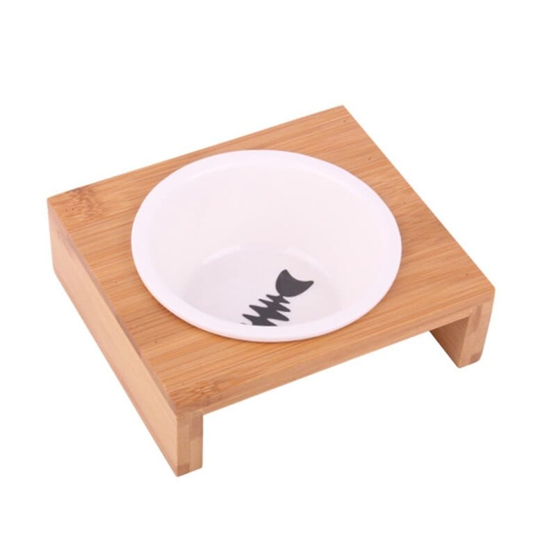 Ceramic Triple Bowl Pet Feeder with Non-Slip Bamboo Stand-Triple Bowl Pet Feeder-Single-9-Colydia