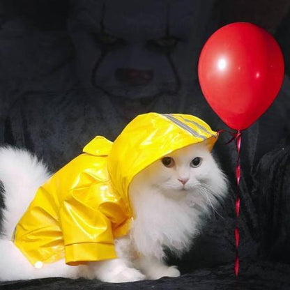 Waterproof Pet Raincoat for Cats – Durable Yellow PU Jacket-Pet Raincoat-1-Colydia