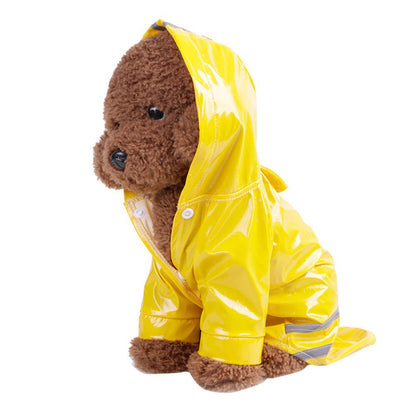 Waterproof Pet Raincoat for Cats – Durable Yellow PU Jacket-Pet Raincoat-3-Colydia