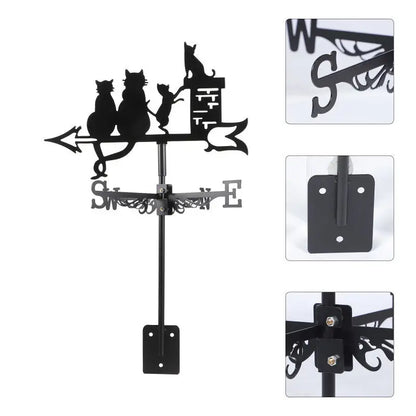 Elegant Stainless Steel Cat Weather Vane for Roof & Garden Decor-Weather Vane-7-Colydia