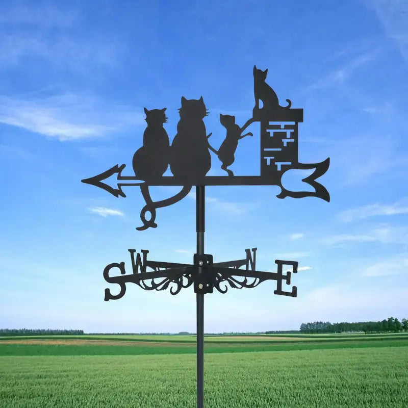 Elegant Stainless Steel Cat Weather Vane for Roof & Garden Decor-Weather Vane-2-Colydia