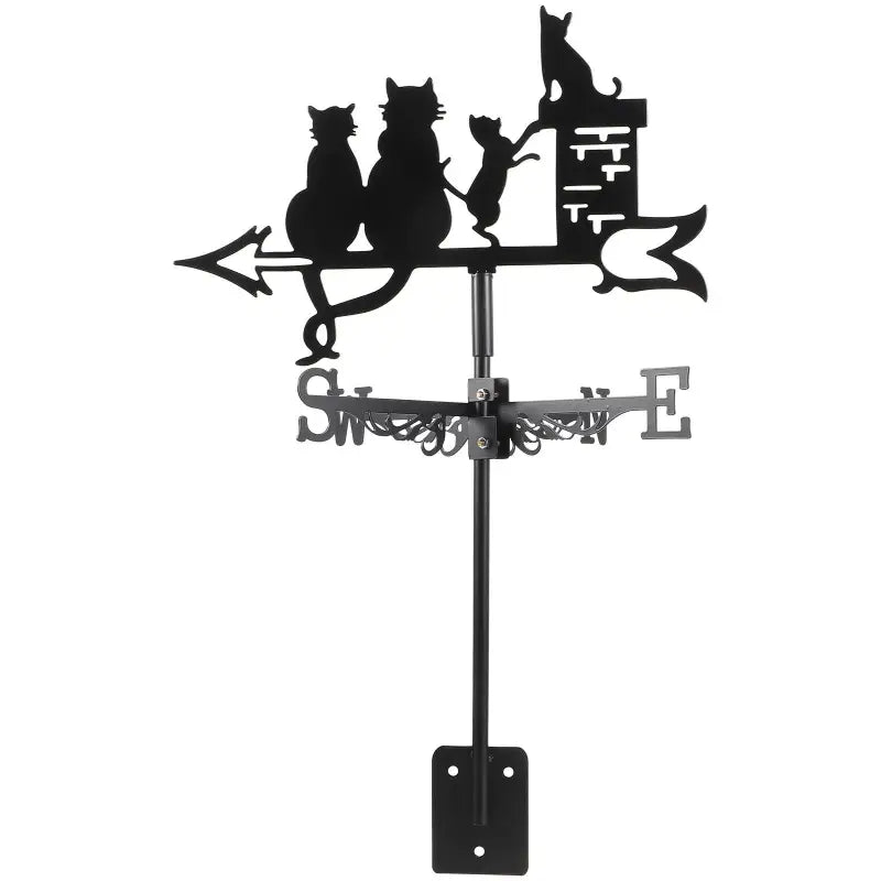 Elegant Stainless Steel Cat Weather Vane for Roof & Garden Decor-Weather Vane-8-Colydia