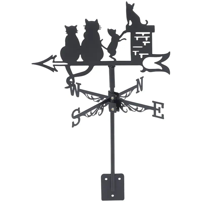 Elegant Stainless Steel Cat Weather Vane for Roof & Garden Decor-Weather Vane-1-Colydia