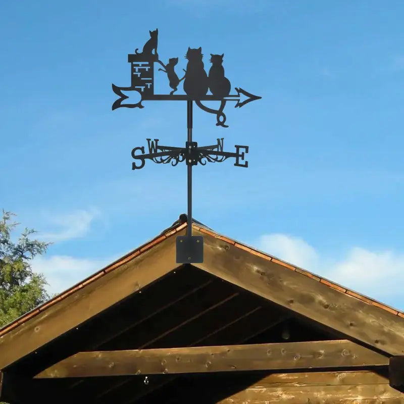 Elegant Stainless Steel Cat Weather Vane for Roof & Garden Decor-Weather Vane-3-Colydia