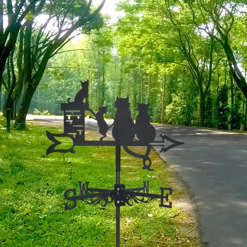 Elegant Stainless Steel Cat Weather Vane for Roof & Garden Decor-Weather Vane-4-Colydia