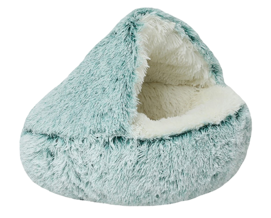 Comfy Pet Bed with Blanket Cave-Pet Bed-Green-Medium-4-Colydia