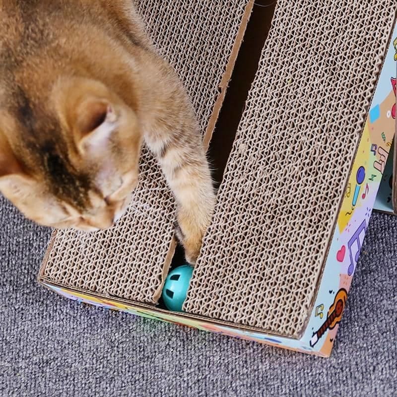 Elegant Cat Scratcher Rocking Furniture | Eco-Friendly Cardboard-Cat Scratcher and Swing-(52cm x 22.5cm x 5cm)-4-Colydia