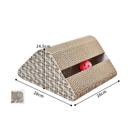 Engaging Pyramid Cat Scratcher with Balls and Bells for Playtime-Cat Scratcher Play Station-1 Ball-10-Colydia