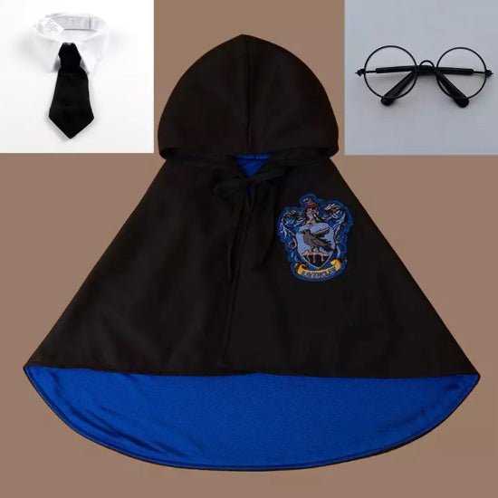 Magical Pet Costume - Hairy Pawter Cape for Dogs & Cats-Pet Costume-blue set-S-10-Colydia