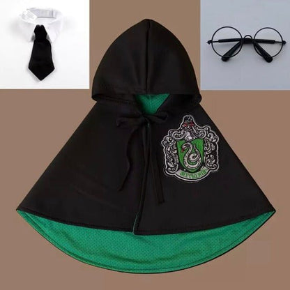 Magical Pet Costume - Hairy Pawter Cape for Dogs & Cats-Pet Costume-green set-S-11-Colydia