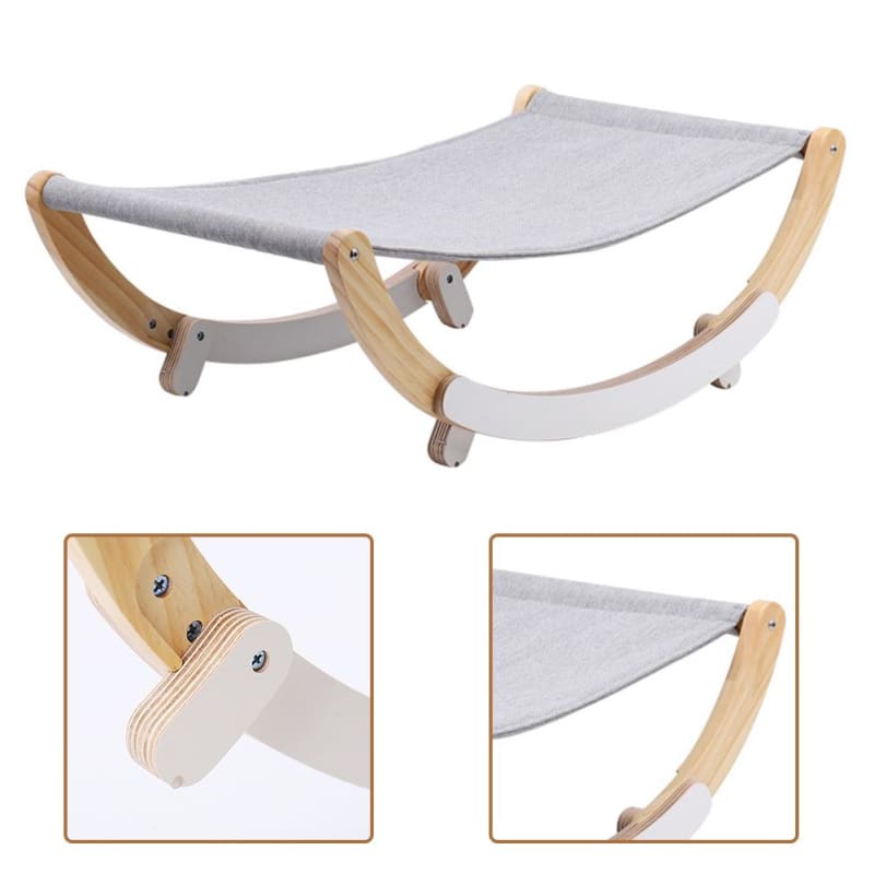 Large Beech Wood Cat Hammock with Sturdy Frame for Big Cats-Cat Hammock-7-Colydia