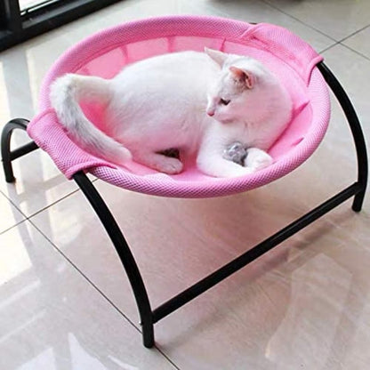 Breathable Summer Cat Hammock with Sturdy Iron Legs - Moisture Resistant-Cat Hammock-Pink-4-Colydia