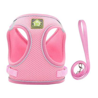 Escape-Proof Cat Harness with Soft Mesh and Secure D-Rings-Cat Harness-Pink-XS-2-Colydia