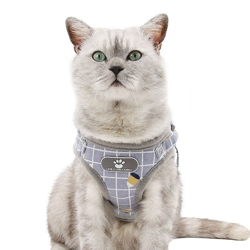 Breathable Striped Cat Harness with Leash, Adjustable & Reflective-Cat Harness-3-Colydia