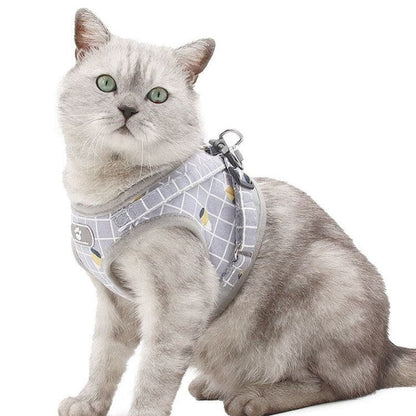 Breathable Striped Cat Harness with Leash, Adjustable & Reflective-Cat Harness-5-Colydia