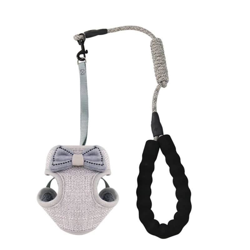 Elegant Bow Tie Cat Harness with Leash – Stylish & Adjustable-Cat Harness with Leash-Gray-3 to 10 kg-8-Colydia