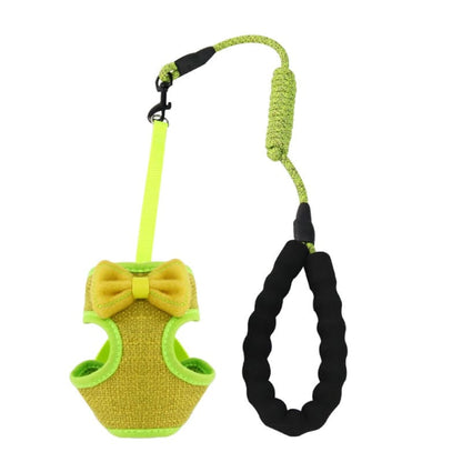 Elegant Bow Tie Cat Harness with Leash – Stylish & Adjustable-Cat Harness with Leash-Yellow-3 to 10 kg-9-Colydia