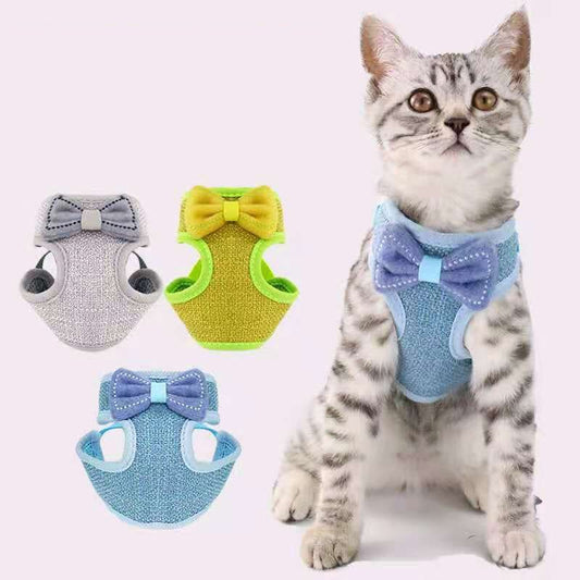 Elegant Bow Tie Cat Harness with Leash – Stylish & Adjustable-Cat Harness with Leash-1-Colydia