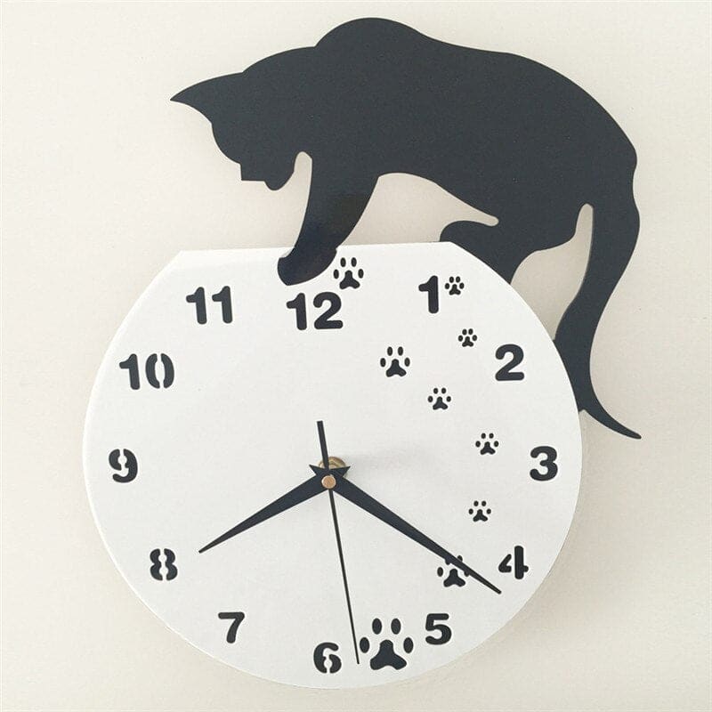 Acrylic Cat Wall Clock with Quartz Movement – Silent, Unique Design-Wall Clock-4-Colydia