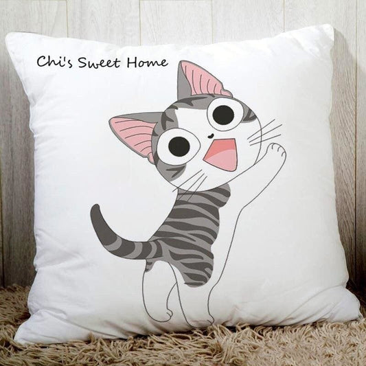 Joyful Cat Decorative Cushion Cover - 45cm Square, Easy Clean-Cushion Cover-45cmx45cm-Standing Cat-1-Colydia