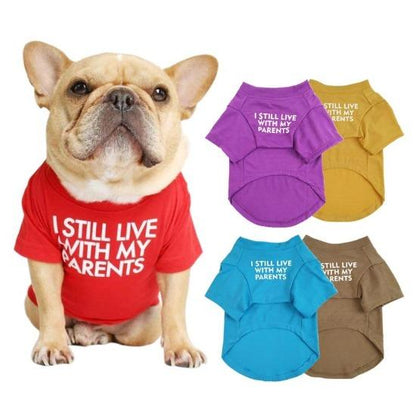 Funny Pet Tee for Cats & Dogs - "I Still Live With My Parents" Design-Pet Apparel-3-Colydia