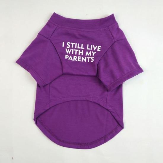 Funny Pet Tee for Cats & Dogs - "I Still Live With My Parents" Design-Pet Apparel-Purple-S-8-Colydia