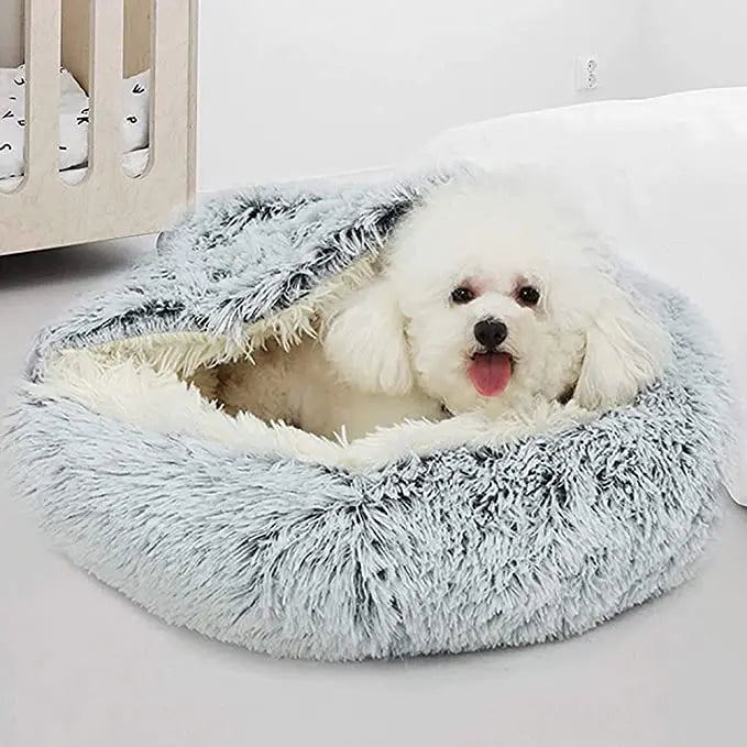 Luxurious Plush Dog Bed with Cover for Small Canines-Plush Dog Bed-3-Colydia