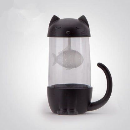 Adorable Cat-Shaped Tea Infuser with Fish Filter - Gift for Cat Lovers-Tea Infuser-Black Cat-201-300ml-6-Colydia