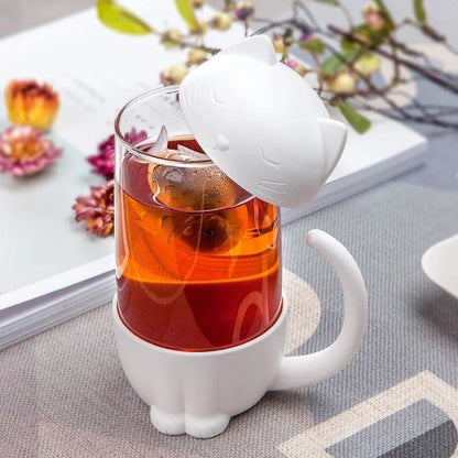 Adorable Cat-Shaped Tea Infuser with Fish Filter - Gift for Cat Lovers-Tea Infuser-1-Colydia