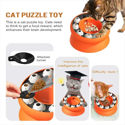 Interactive Cat Puzzle Bowl for Slow Feeding & Mental Stimulation-Interactive Cat Feeding Bowl-3-Colydia