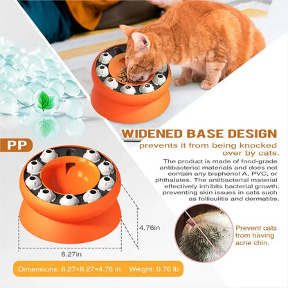 Interactive Cat Puzzle Bowl for Slow Feeding & Mental Stimulation-Interactive Cat Feeding Bowl-4-Colydia